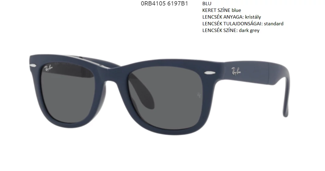 RAY BAN RB4105 FOLDING WAYFARER 6197B1 NAPSZEMÜVEG