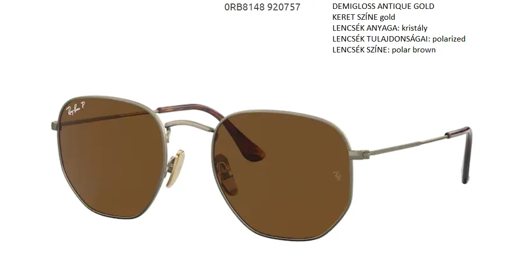 RAY BAN RB8148 HEXAGONAL 920757 NAPSZEMÜVEG