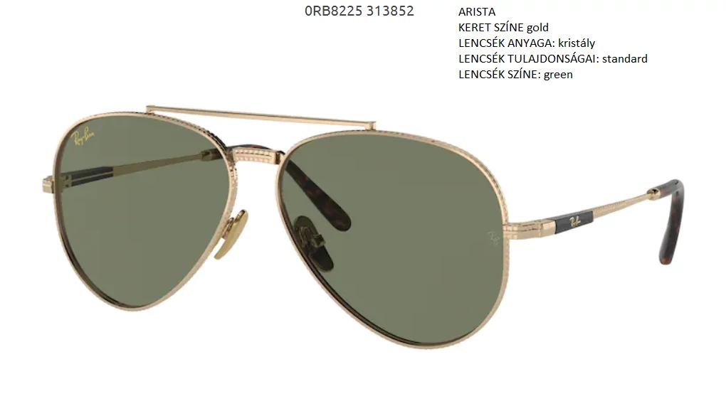 RAY BAN RB8225 AVIATOR TITANIUM 313852 NAPSZEMÜVEG