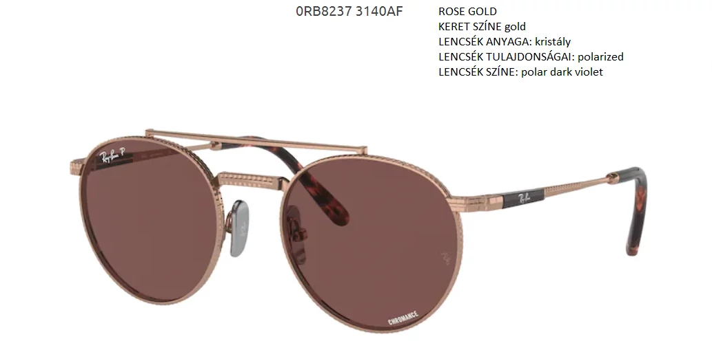 RAY BAN RB8237 ROUND II TITANIUM 3140AF NAPSZEMÜVEG