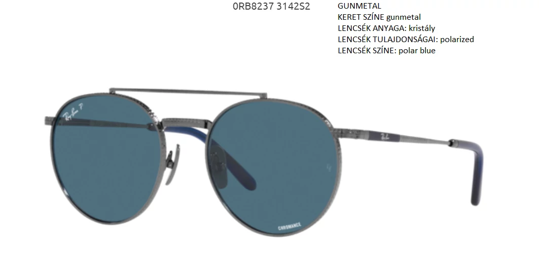 RAY BAN RB8237 ROUND II TITANIUM 3142S2 NAPSZEMÜVEG