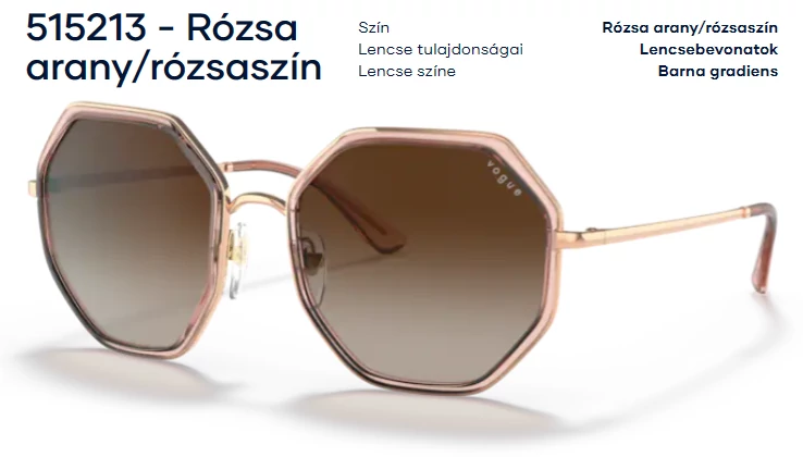 VOGUE VO4224S 515213 RÓZSA ARANY/RÓZSASZÍN NAPSZEMÜVEG