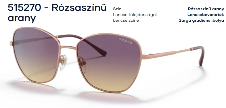 VOGUE VO4232S 515270 RÓZSASZÍNŰ ARANY NAPSZEMÜVEG