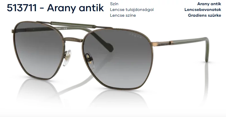 VOGUE 4256S 513711 ARANY ANTIK NAPSZEMÜVEG