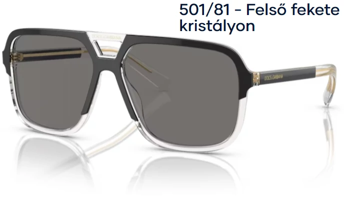 Dolce & Gabbana DG4354 501/81 - Felső fekete kristályon napszemüveg