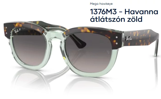 RAY BAN RB0298S MEGA HAWKEYE 1376M3 - Havanna átlátszón zöld NAPSZEMÜVEG