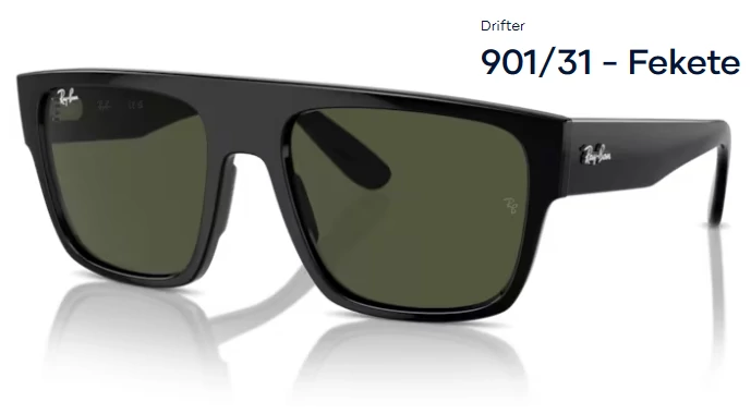 RAY-BAN RB0360S DRIFTER 901/31 - Fekete NAPSZEMÜVEG