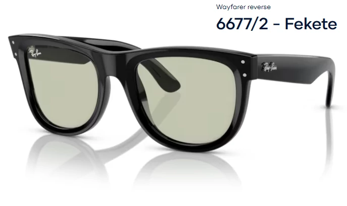 RAY-BAN RB0502S WAYFARER REVERSE 6677/2 - Fekete NAPSZEMÜVEG