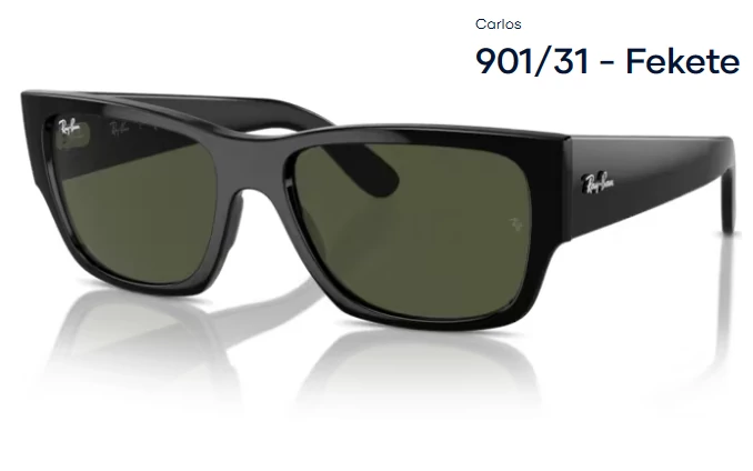 RAY-BAN RB0947S CARLOS 901/31 - Fekete NAPSZEMÜVEG