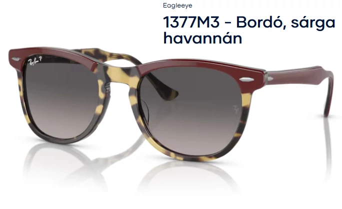 RAY-BAN RB2398 EAGLEEYE 1377M3 - Bordó, sárga havannán NAPSZEMÜVEG