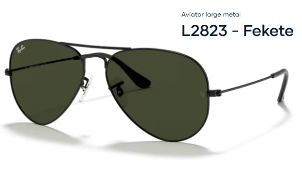 RAY BAN RB3025 AVIATOR LARGE METAL L2823 - Fekete NAPSZEMÜVEG