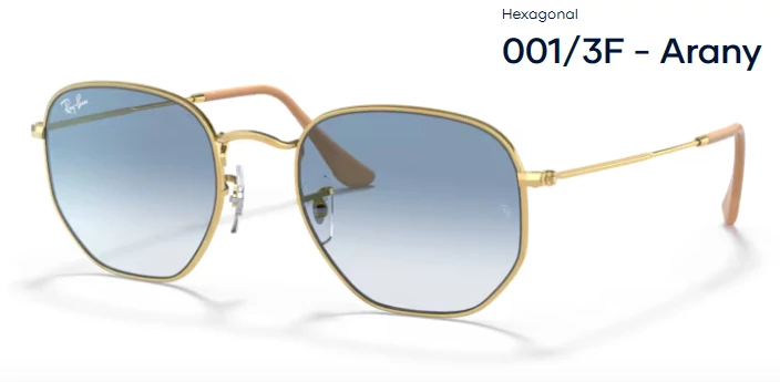 RAY BAN RB3548 HEXAGONAL 001/3F - Arany NAPSZEMÜVEG