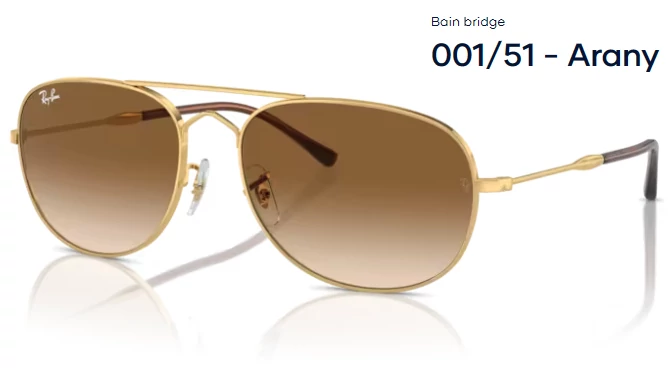 RAY-BAN RB3735 Bain bridge 001/51 - Arany NAPSZEMÜVEG