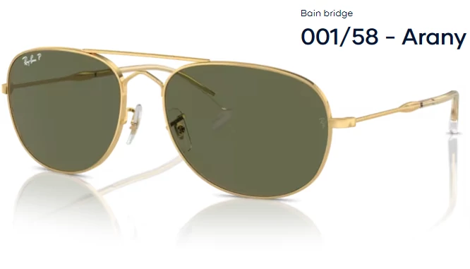 RAY-BAN RB3735 Bain bridge 001/58 - Arany NAPSZEMÜVEG