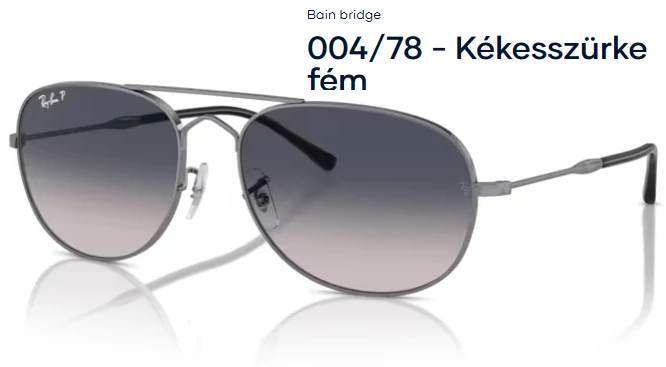 RAY-BAN RB3735 Bain bridge 004/78 - Kékesszürke fém NAPSZEMÜVEG