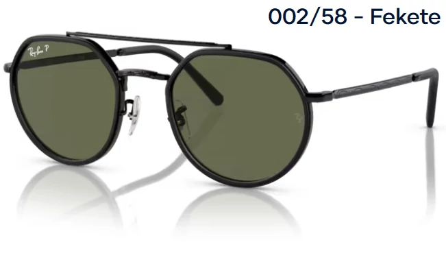 RAY-BAN RB3765 002/58 - Fekete NAPSZEMÜVEG