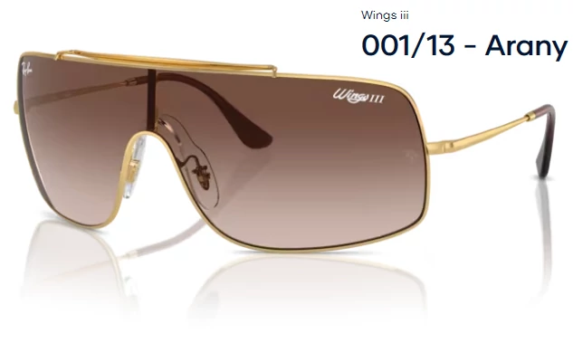 RAY-BAN RB3897 WINGS III. 001/13 - Arany NAPSZEMÜVEG