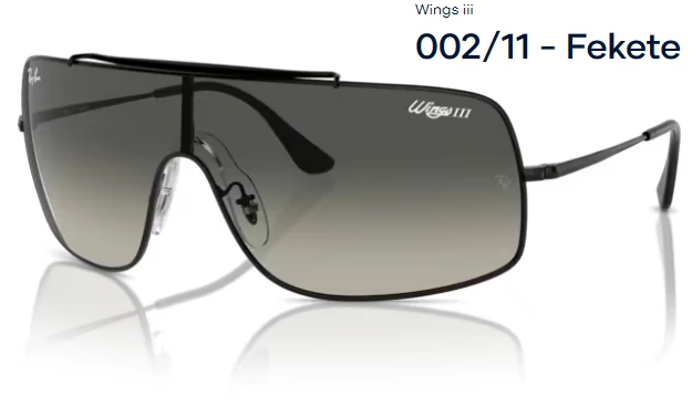 RAY-BAN RB3897 WINGS III. 002/11 - Fekete NAPSZEMÜVEG