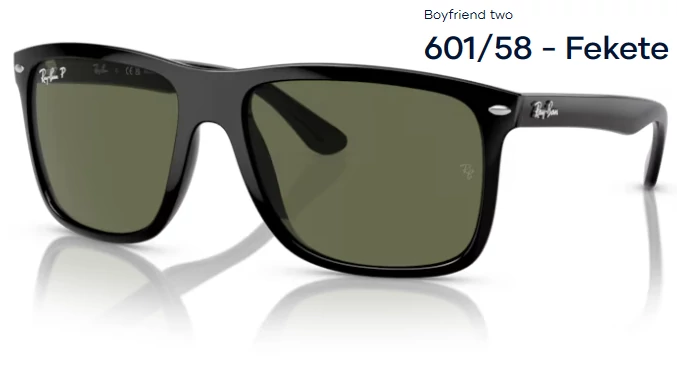 RAY-BAN RB4547 BOYFRIEND TWO 601/58 - Fekete NAPSZEMÜVEG