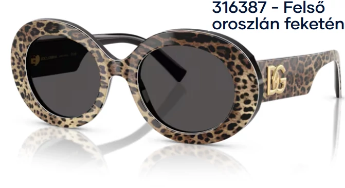 DOLCE&GABBANA DG4448 316387 - Felső oroszlán feketén NAPSZEMÜVEG 