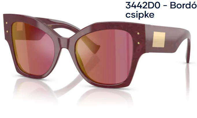 DOLCE&GABBANA DG4478 3442D0 - Bordó csipke NAPSZEMÜVEG 