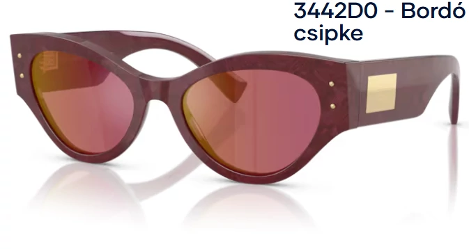 DOLCE&GABBANA DG4480 3442D0 - Bordó csipke NAPSZEMÜVEG 