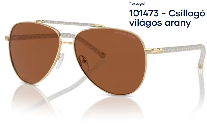 MICHAEL KORS MK1146 PORTUGAL 101473 - Csillogó világos arany NAPSZEMÜVEG