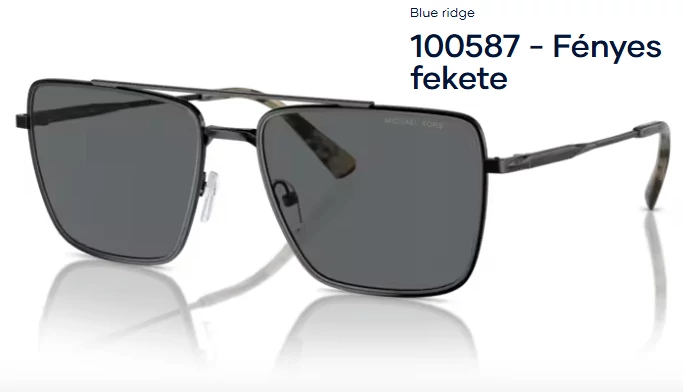 MICHAEL KORS MK1154 BLUE RIDGE 100587 - Fényes fekete NAPSZEMÜVEG