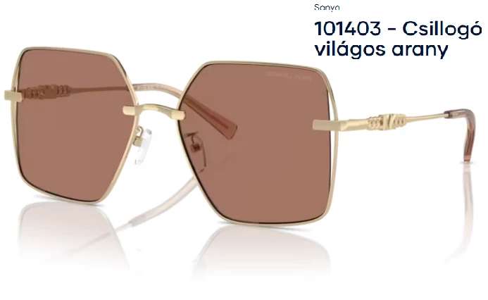 MICHAEL KORS MK1157 SANYA 101403 - Csillogó világos arany NAPSZEMÜVEG