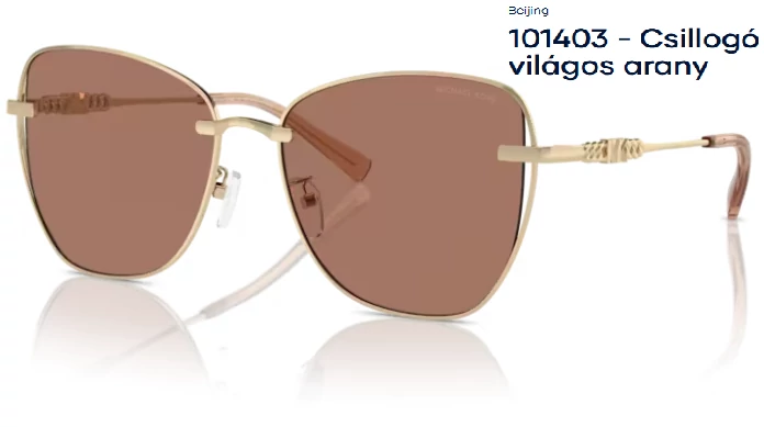 MICHAEL KORS MK1158 BEIJING 101403 - Csillogó világos arany NAPSZEMÜVEG