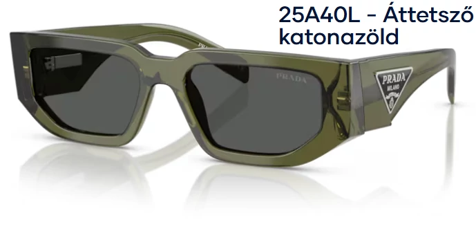 PRADA PR09ZS 25A40L - Áttetsző katonazöld NAPSZEMÜVEG 