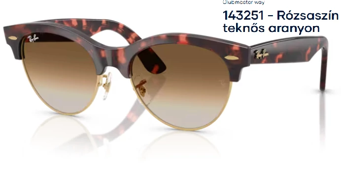 RAY-BAN RB2341 Clubmaster way 143251 - Rózsaszín teknős aranyon napszemüveg