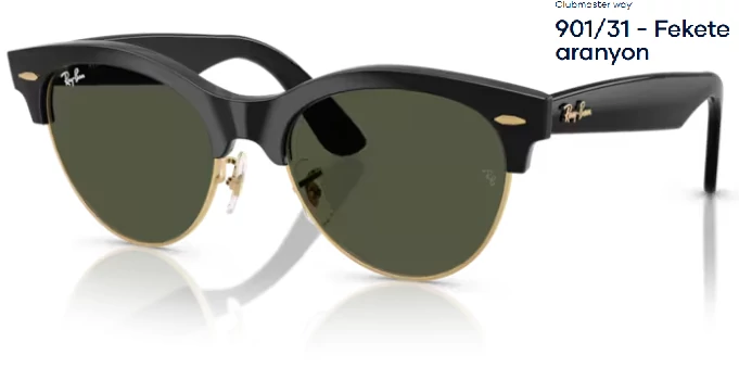 RAY-BAN RB2341 Clubmaster way 901/31 - Fekete aranyon napszemüveg