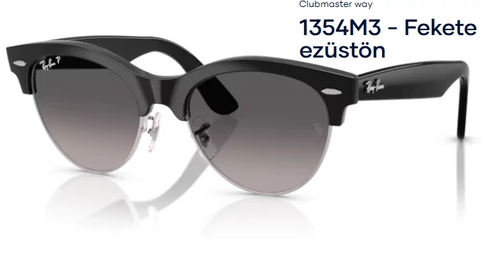 RAY-BAN RB2341 Clubmaster way 1354M3 - Fekete ezüstön napszemüveg