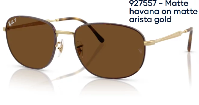 Ray-Ban RB3754 927557 - Matte havana on matte arista gold polarizált napszemüveg