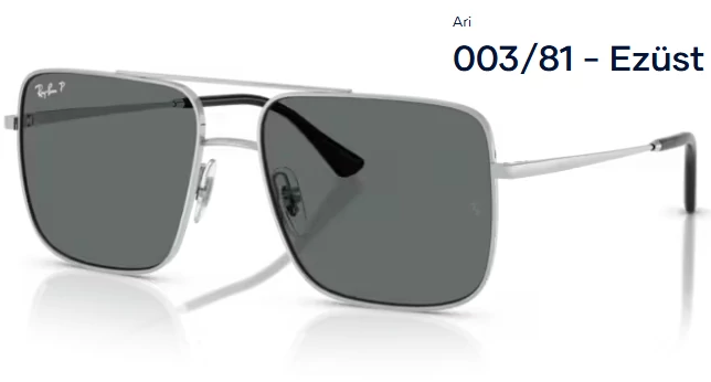 RAY-BAN ARI RB3758 003/81 - Ezüst Mérettáblázat napszemüveg