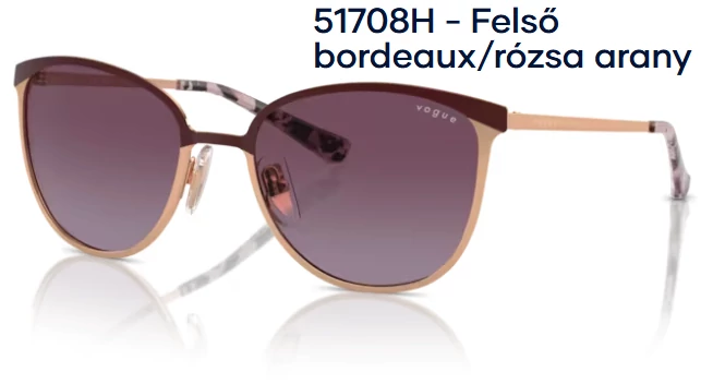 VOGUE VO4002S  51708H - Felső bordeaux/rózsa arany napszemüveg