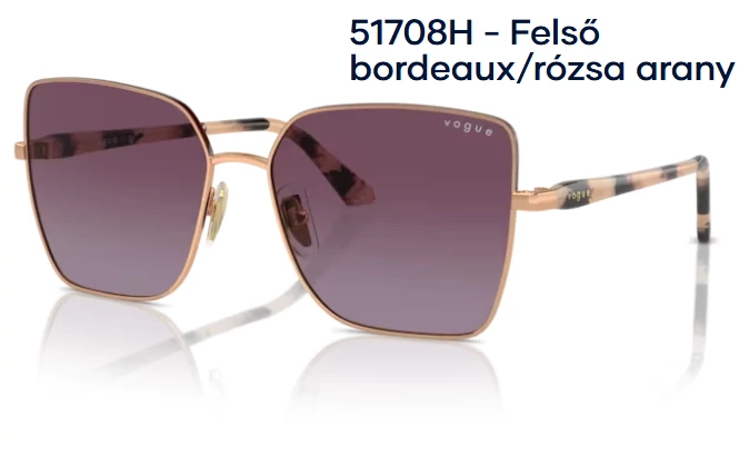 VOGUE VO4199SB 51708H - Felső bordeaux/rózsa arany NAPSZEMÜVEG