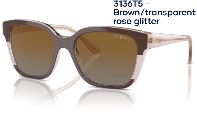 VOGUE VO5558S 3136T5 - Brown/transparent rose glitter napszemüveg