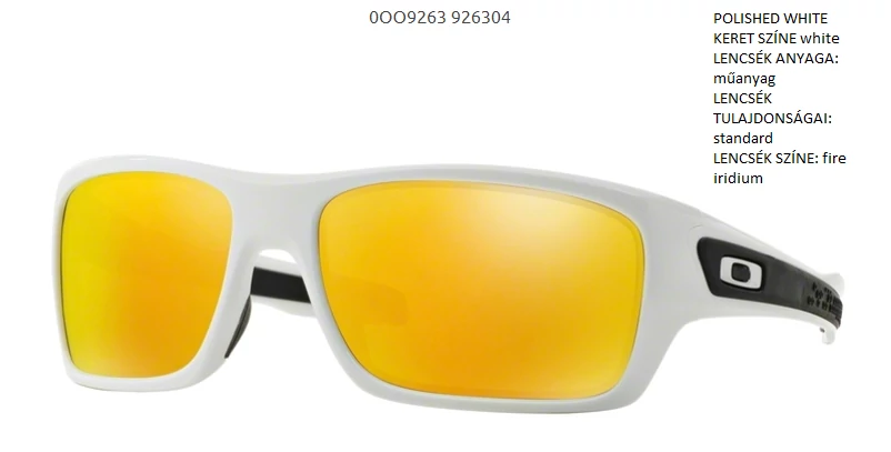 OAKLEY OO9263-04 TURBINE POLISHED WHITE/fire iridium Napszemüveg