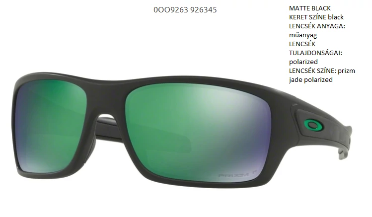 OAKLEY OO9263-45 TURBINE MATTE BLACK/prizm jade polarized Napszemüveg