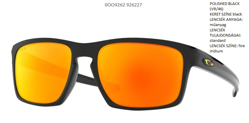 OAKLEY Sliver POLISHED BLACK (VR/46)/fire iridium OO9262-27 Napszemüveg