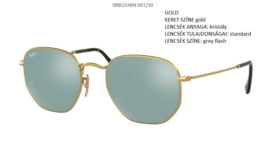 RAY-BAN RB3548N HEXAGONAL 001/30 NAPSZEMÜVEG