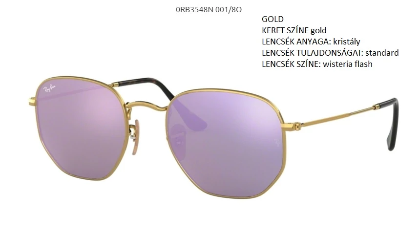 RAY-BAN RB3548N HEXAGONAL  001/8O NAPSZEMÜVEG