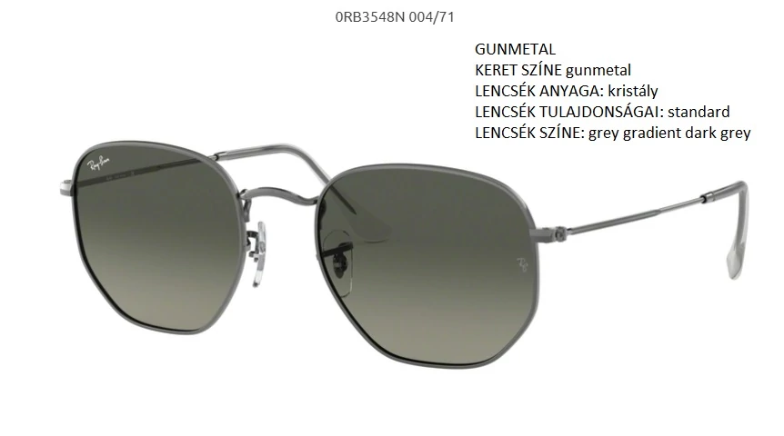 RAY-BAN RB3548N HEXAGONAL 004/71 NAPSZEMÜVEG