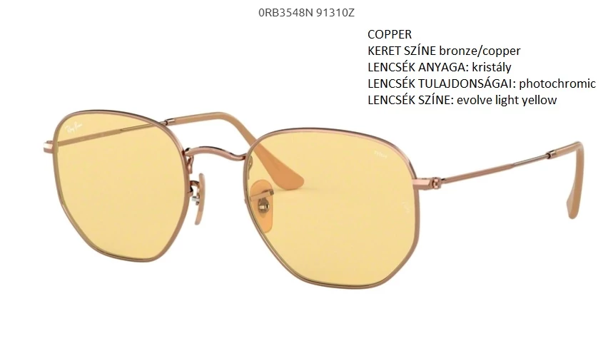 RAY-BAN RB3548N HEXAGONAL  91310Z NAPSZEMÜVEG