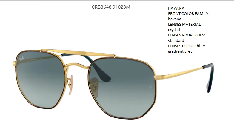 RAY-BAN RB3648 THE MARSHAL 91023M  NAPSZEMÜVEG 