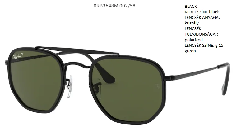 RAY-BAN RB3648M 002/58 THE MARSHAL II NAPSZEMÜVEG