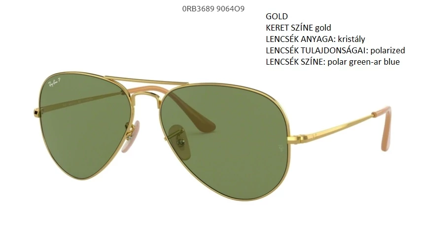 RAY-BAN RB3689 AVIATOR METAL II 9064O9  POL. NAPSZEMÜVEG