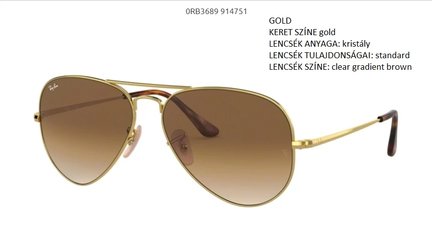 RAY-BAN RB3689 AVIATOR METAL II 914751 NAPSZEMÜVEG